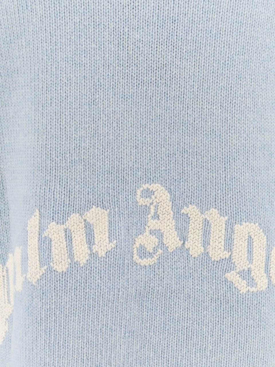 Palm Angels Wool sweater with embroidered logo Blauw