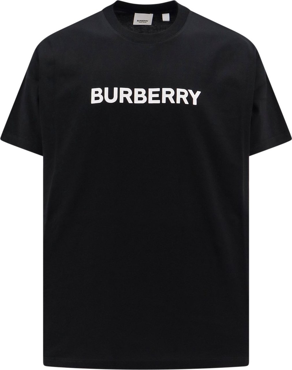 Burberry Organic cotton t-shirt with frontal logo Zwart