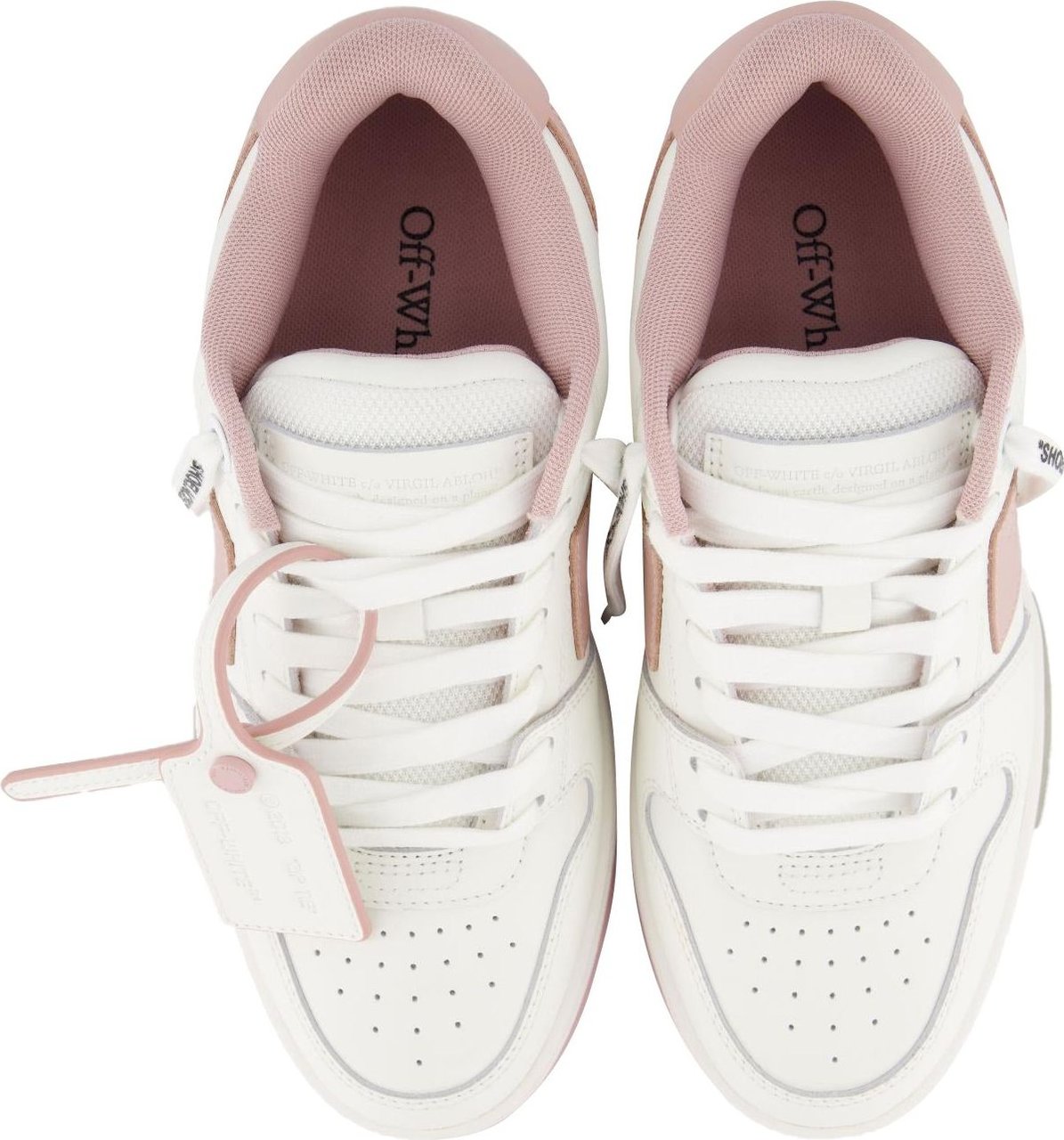 OFF-WHITE Dames Out Of Office Sneaker Wit/Roze Wit