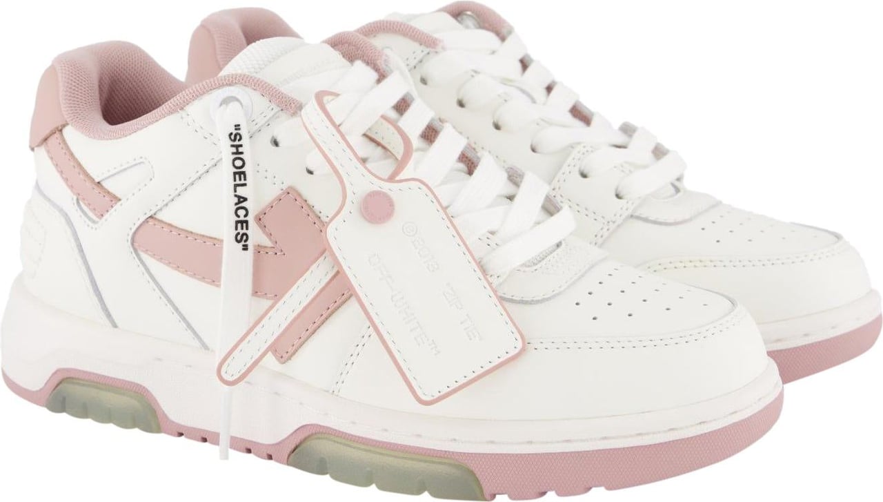 OFF-WHITE Dames Out Of Office Sneaker Wit/Roze Wit