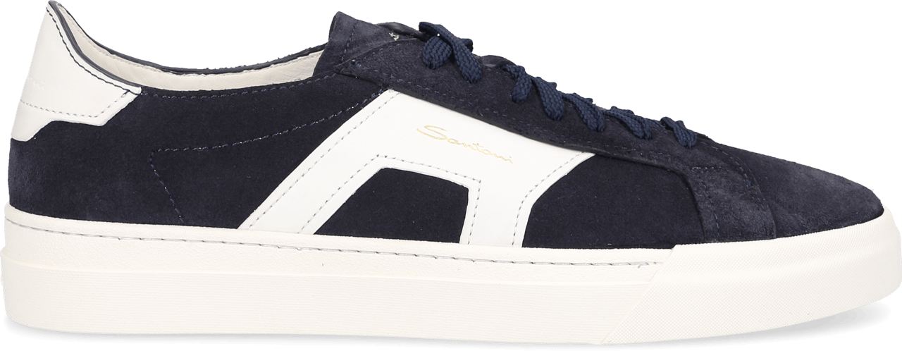 Santoni Low-top Sneakers Double Buckle Suede Goofy W Blauw