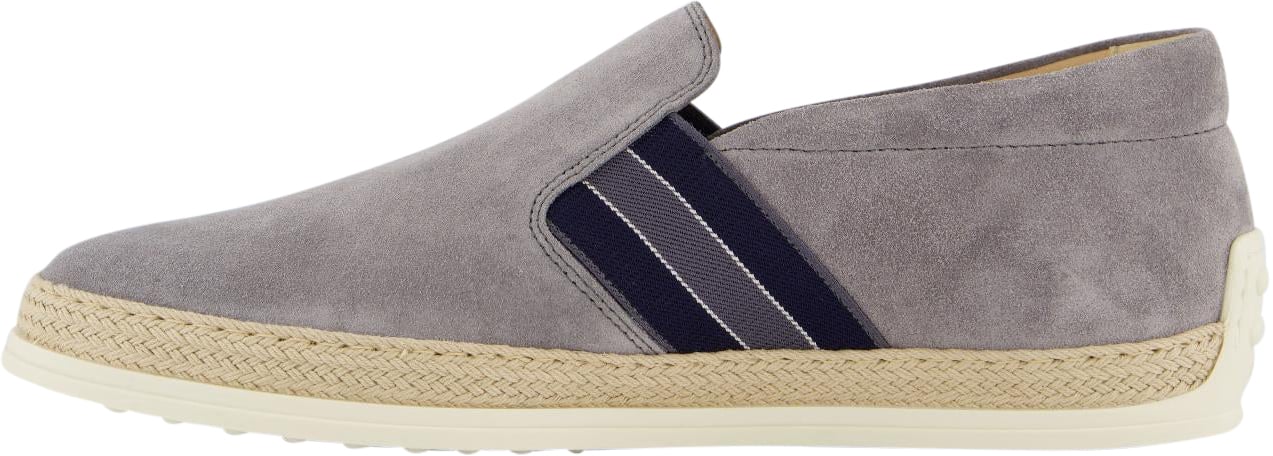 Tod's Heren Rafia Loafer Suede Grijs Grijs