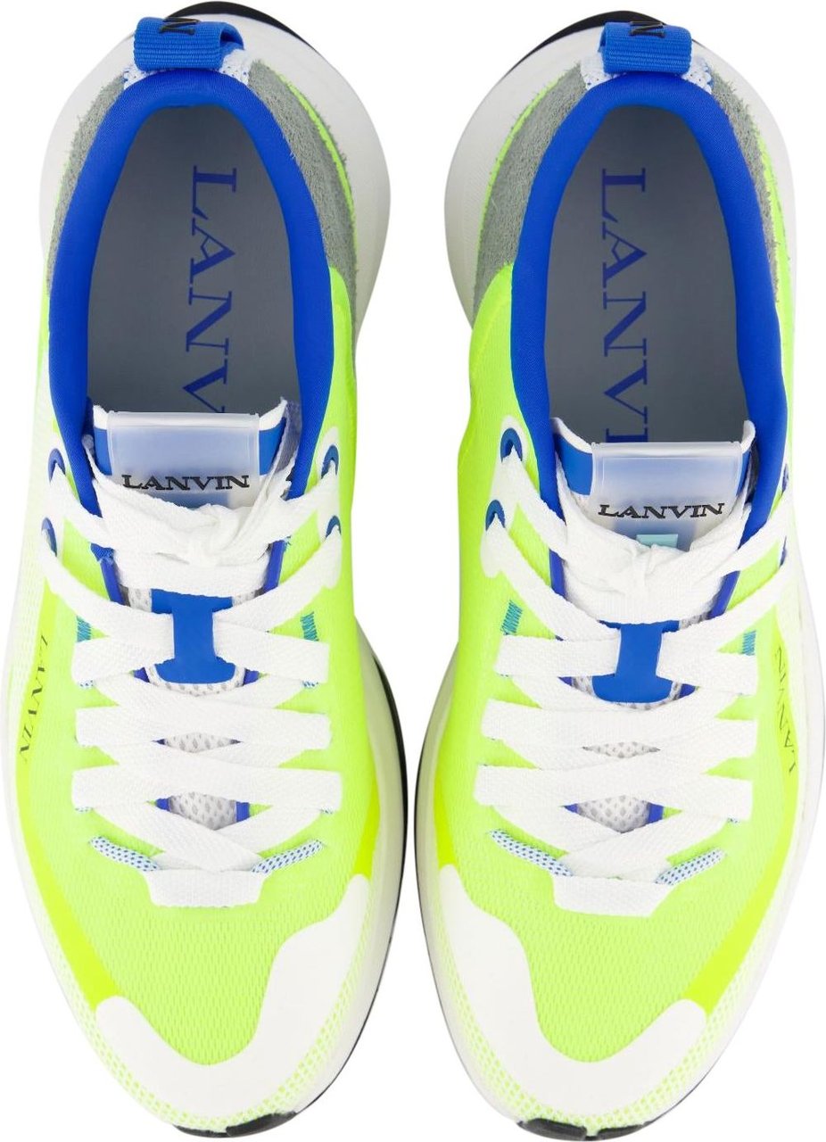Lanvin Heren L-I Mesh Sneaker Geel/Blauw Neutraal