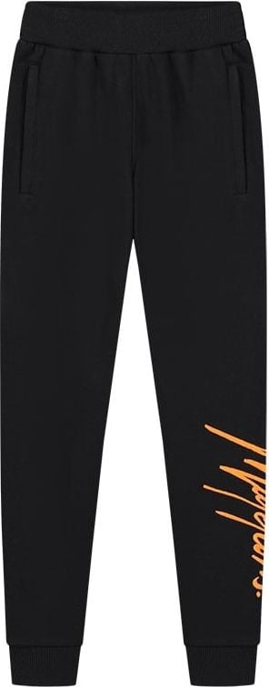 Malelions Malelions Junior Split Sweatpants - Black/Orange Zwart