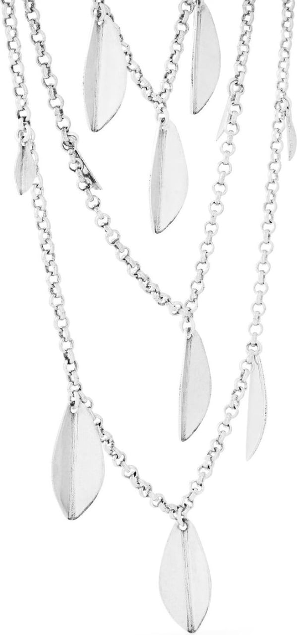 Isabel Marant Metal Shiny Leaf Necklace Zilver