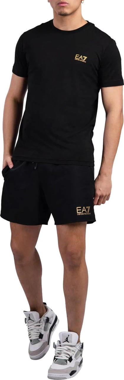 Emporio Armani EA7 Basic Logo T-Shirt Heren Zwart/Goud Zwart