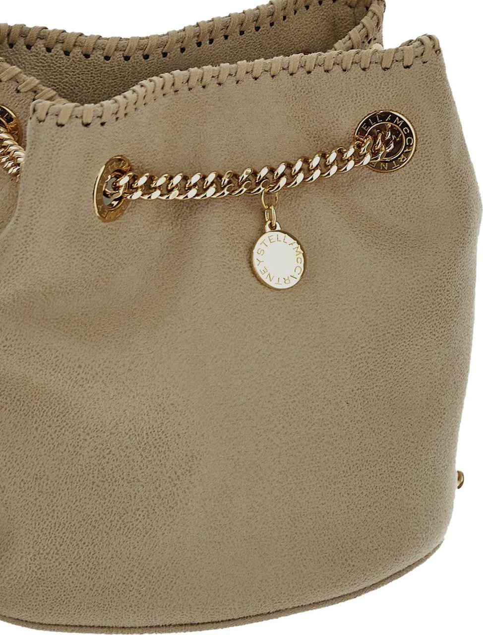 Stella McCartney Chain Strap Bucket Bag Beige