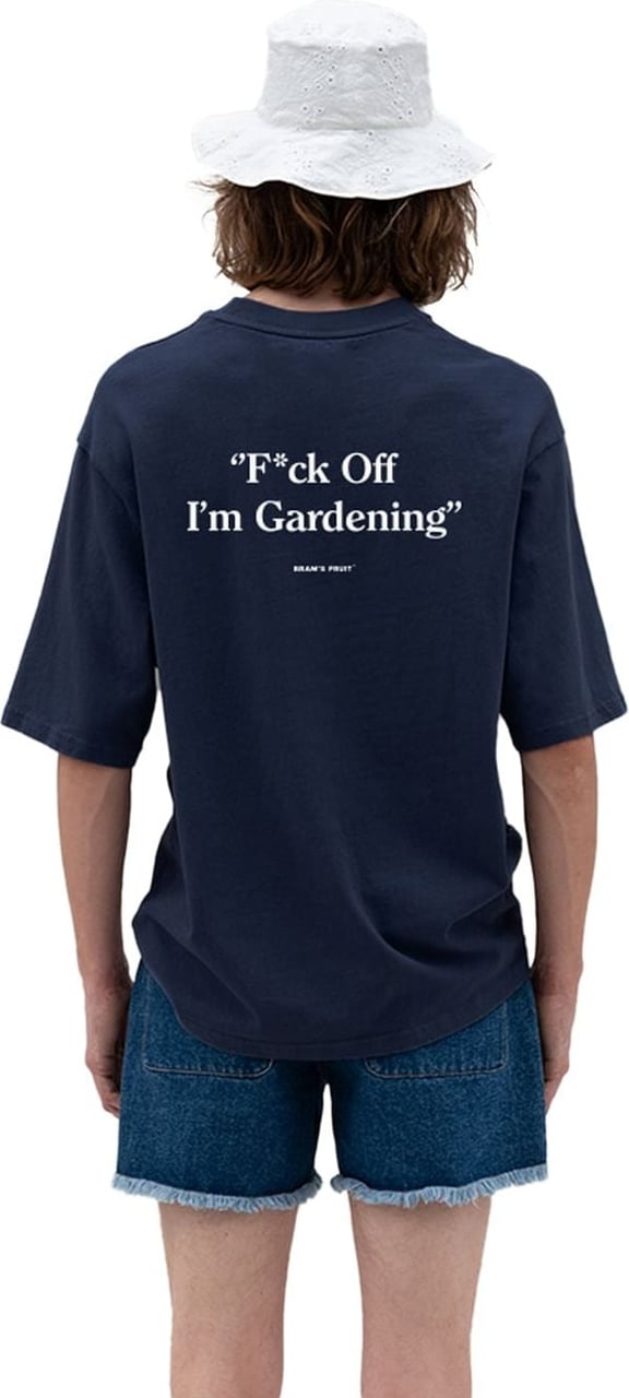 Bram's Fruit Fuck Off I'm Gardening T-shirt Navy Blauw