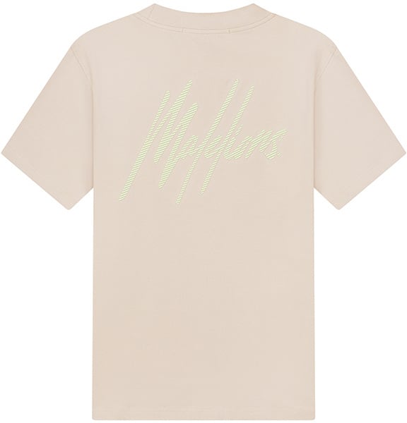 Malelions Malelions Men Striped Signature T-Shirt Taupe