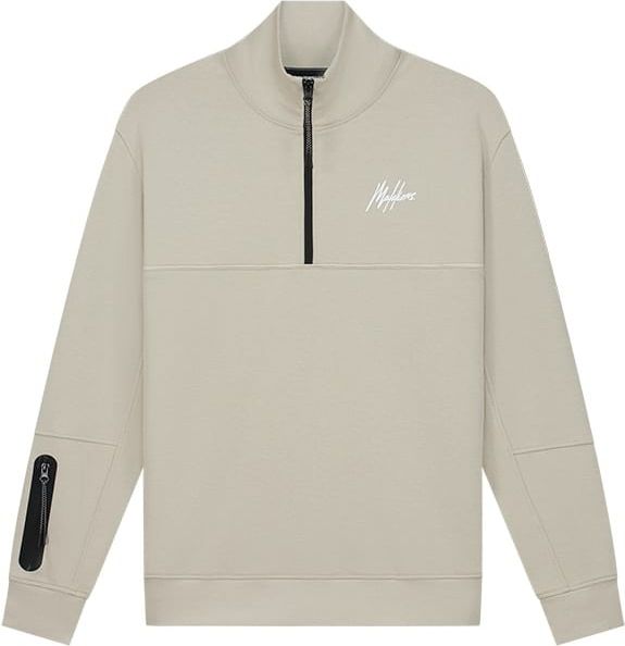 Malelions Malelions Sport Counter Half Zip - Taupe Divers