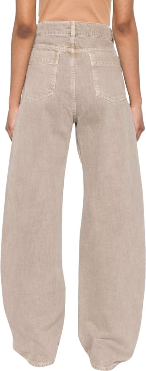 Lemaire High Waisted Curved Pants Denim Snow Beige Beige