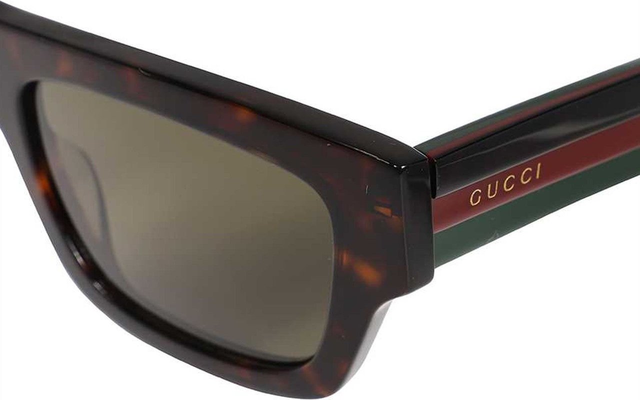 Gucci GUCCI Rectangular Frame Sunglasses Bruin
