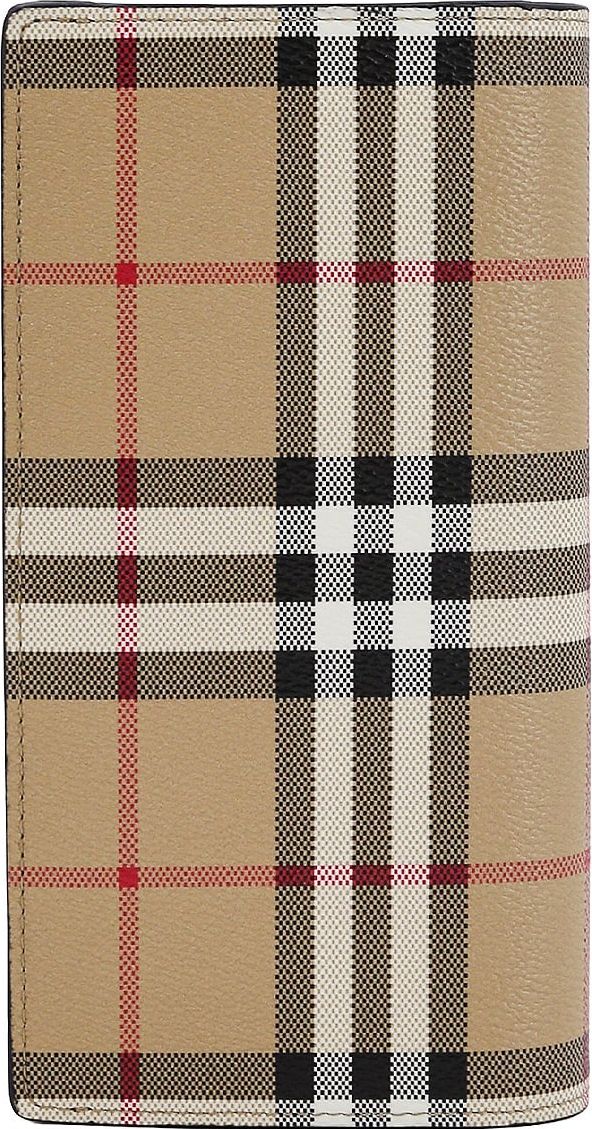 Burberry Coated canvas wallet with check motif Beige