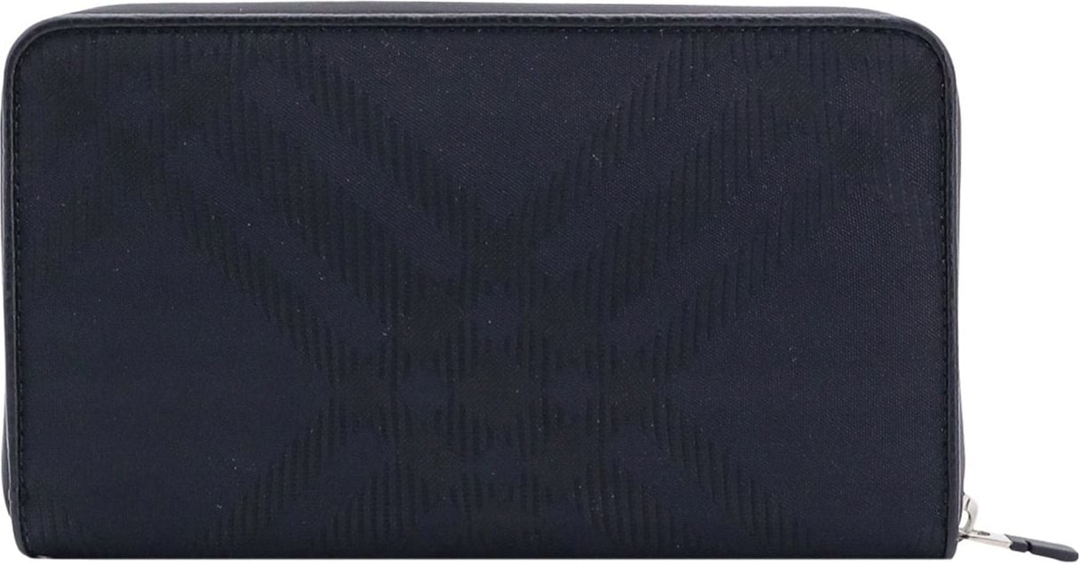 Burberry Coated canvas wallet with check motif Zwart