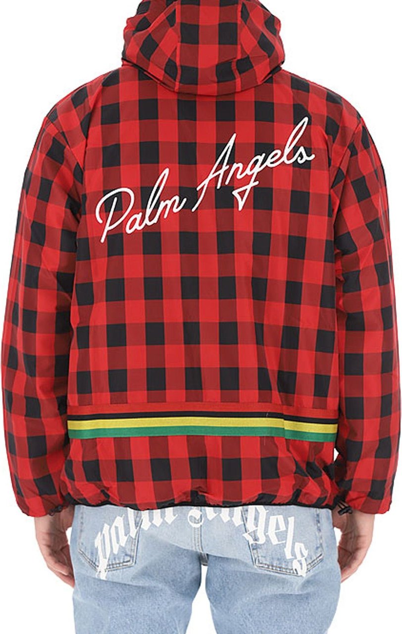 Palm Angels Palm Angels Checked Windbreaker Jacket Rood