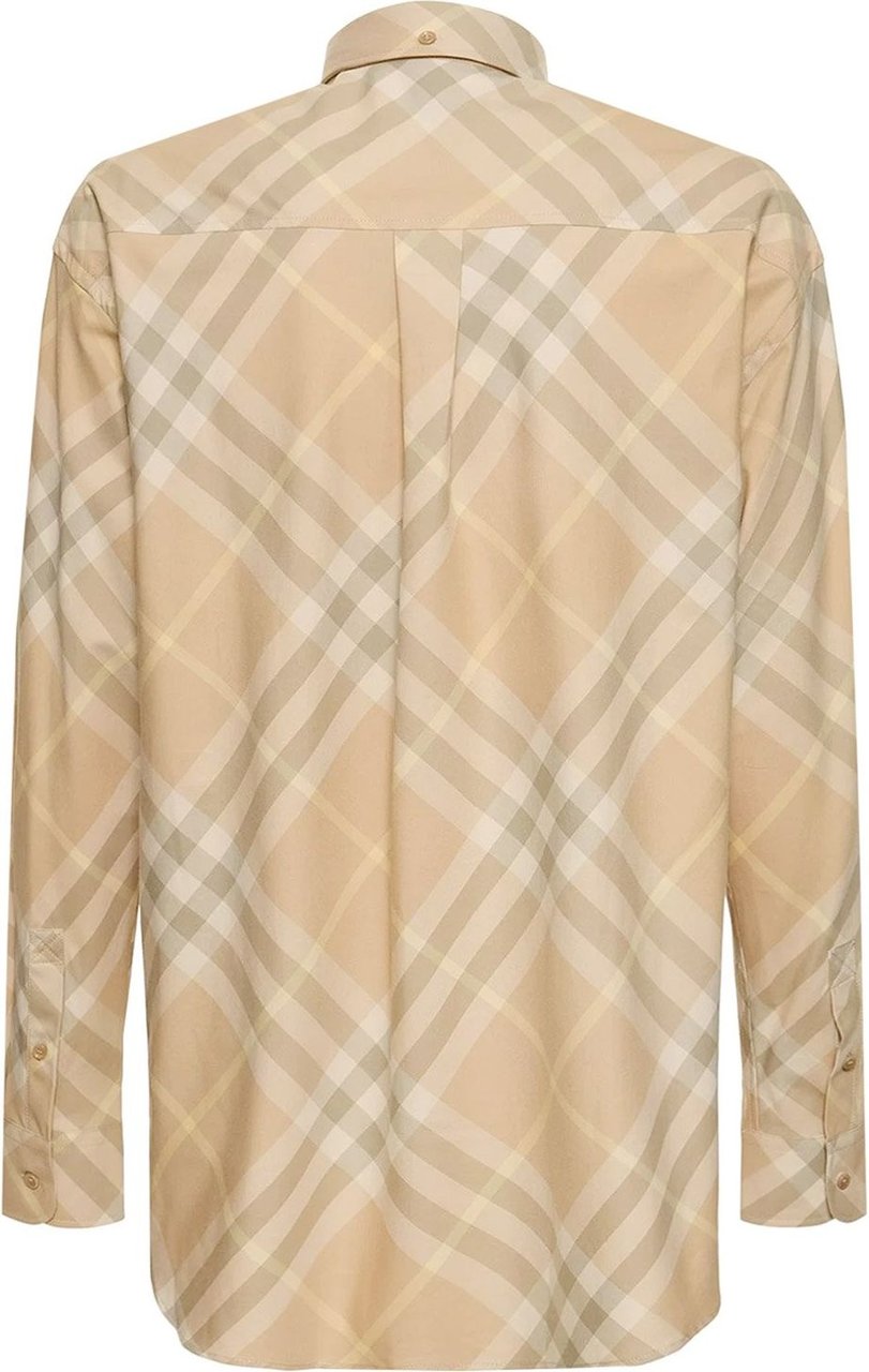 Burberry Cotton shirt with check motif Beige