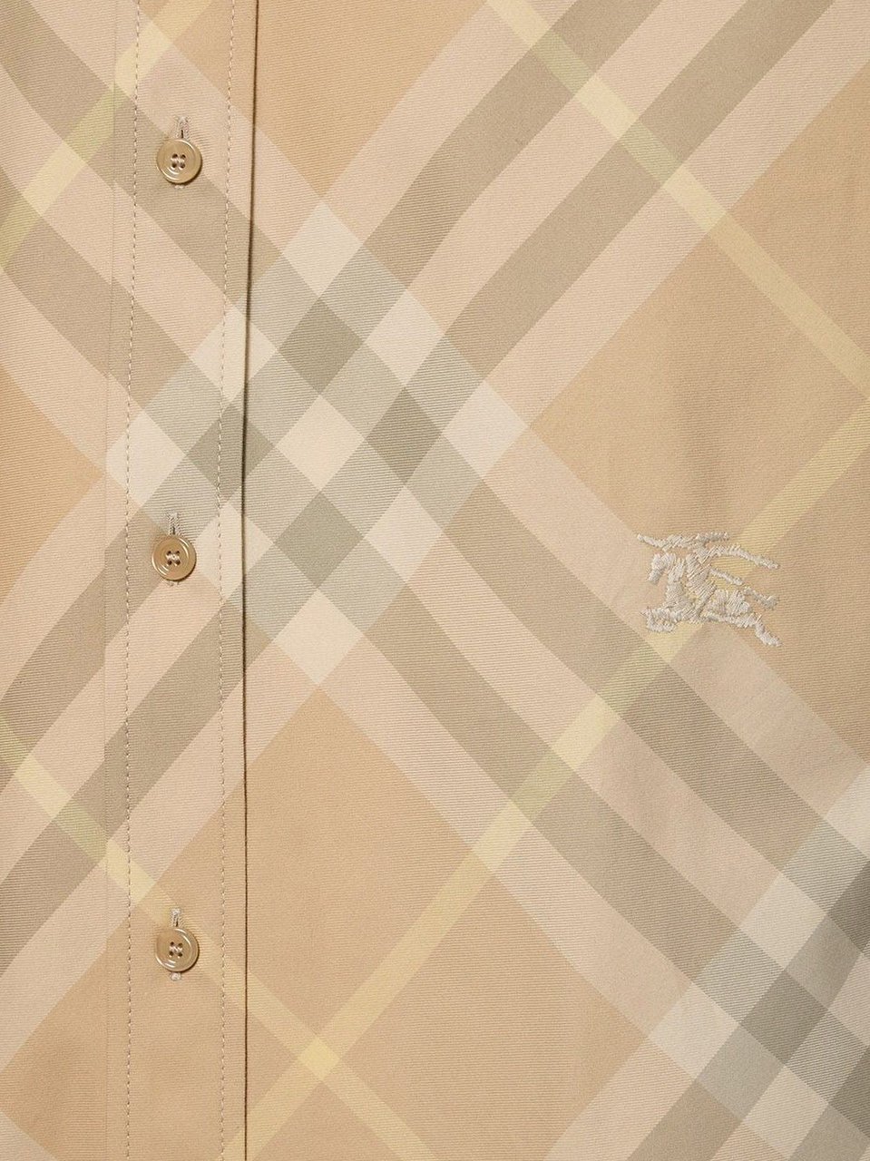 Burberry Cotton shirt with check motif Beige