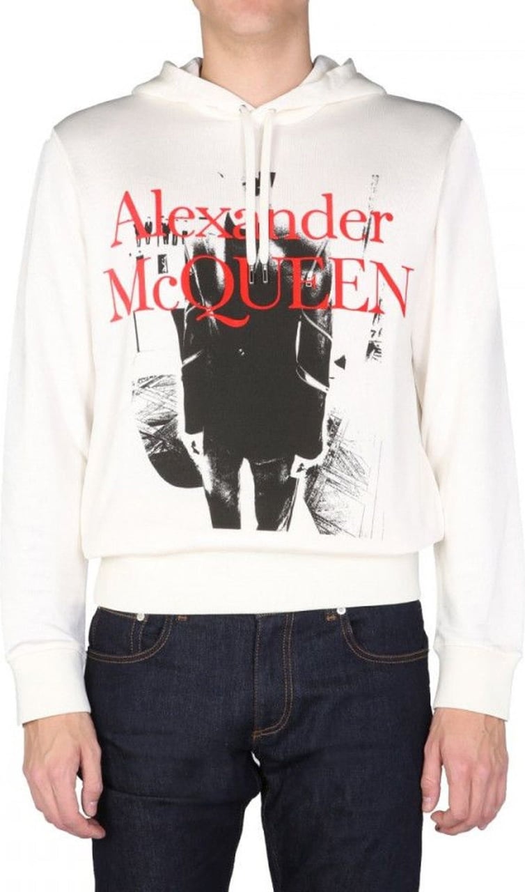 Alexander McQueen Alexander McQueen Printed Hooded Sweatshirt Wit