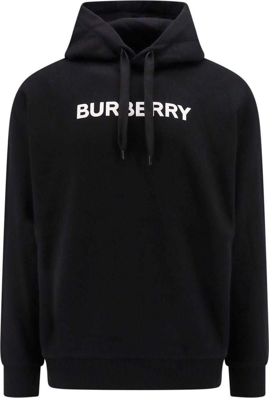 Burberry Organic cotton sweatshirt with frontal logo Zwart