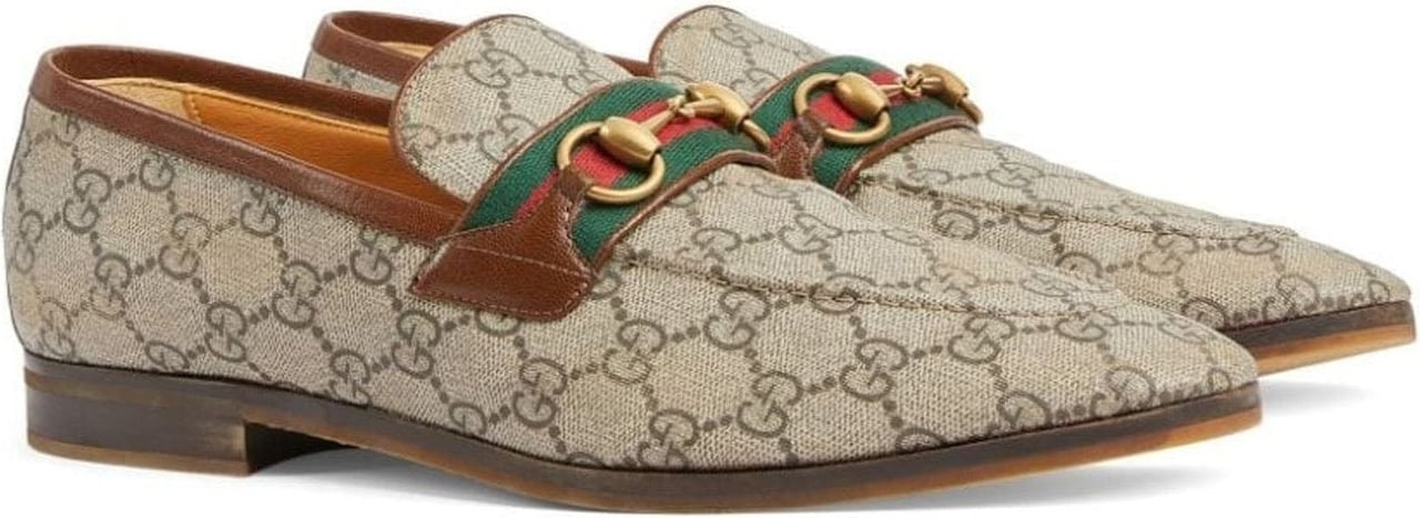 Gucci Gucci Leather Monogram Loafers Bruin