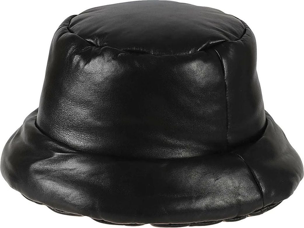 Prada Prada Leather Logo Hat Zwart