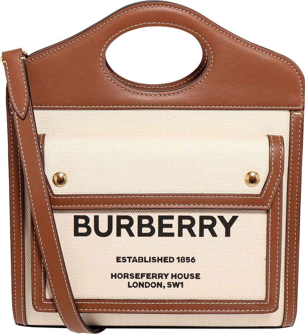 Burberry Canvas and leather handbag Beige