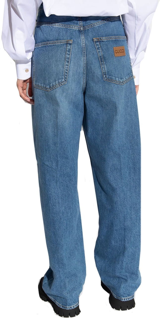 Gucci Gucci Relaxed-Fitting Denim Jeans Blauw