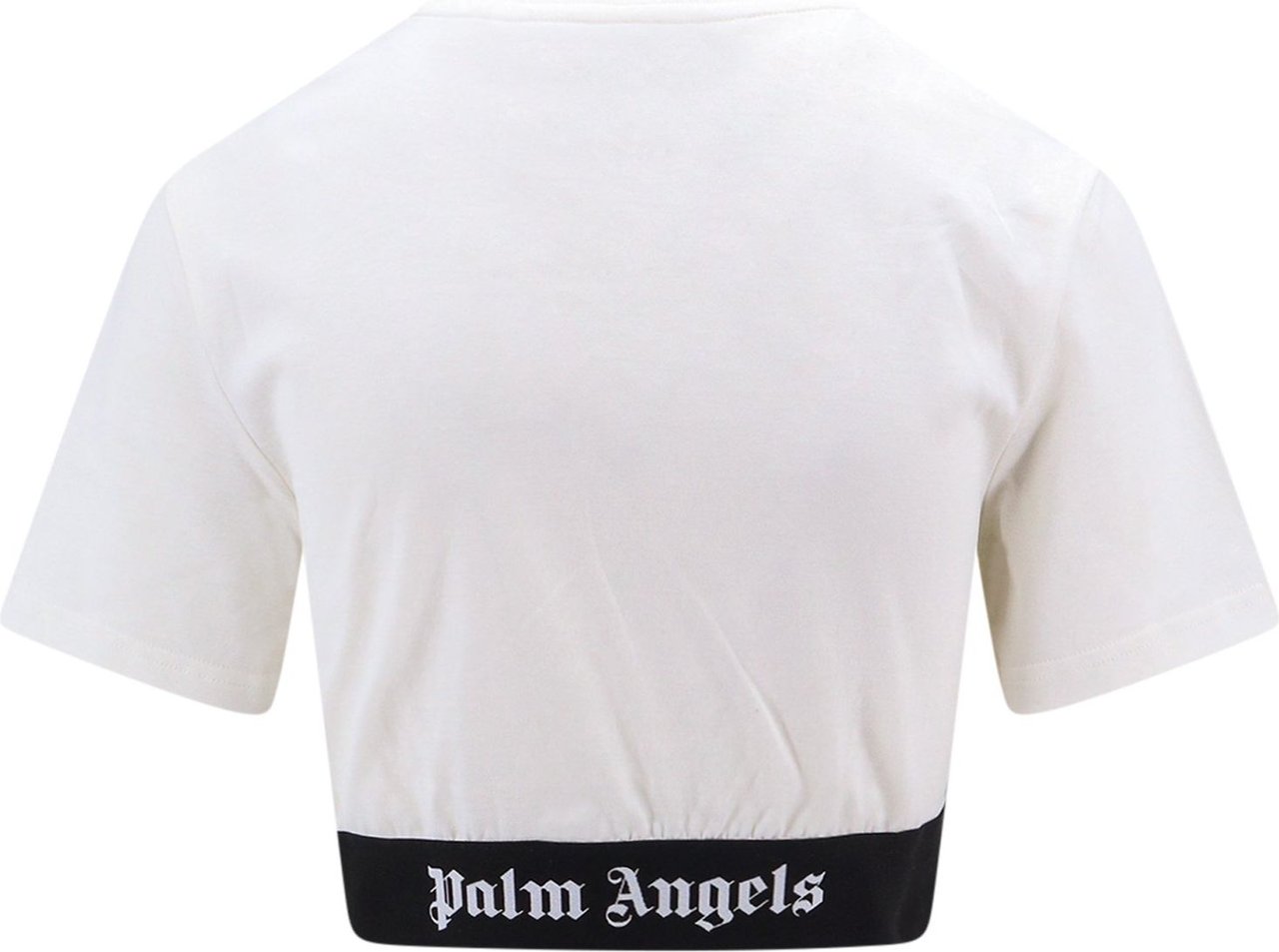 Palm Angels Cotton crop top with Classic Logo elastic band Wit