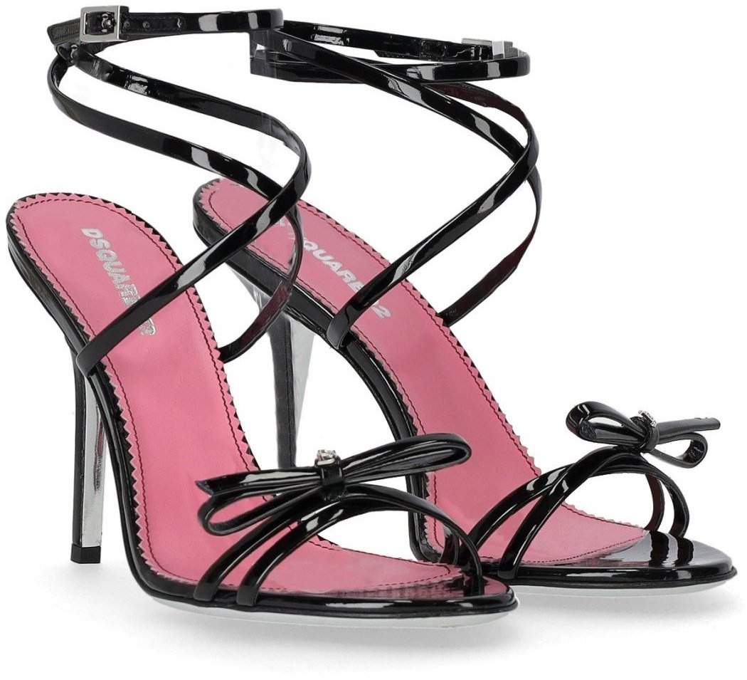 Dsquared2 Glossy Black Heeled Sandal Black Zwart