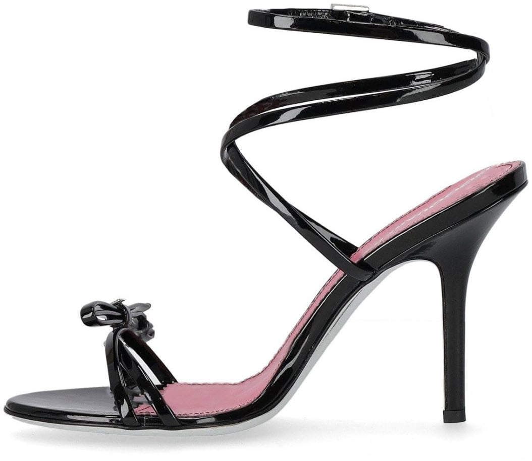 Dsquared2 Glossy Black Heeled Sandal Black Zwart