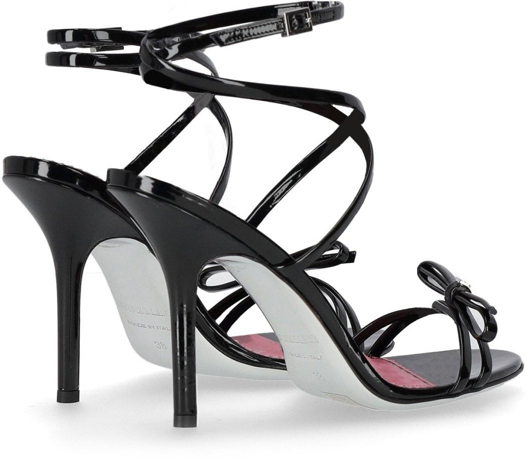 Dsquared2 Glossy Black Heeled Sandal Black Zwart