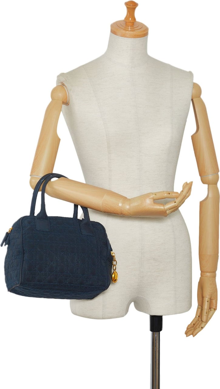 Dior Cannage Nylon Handbag Blauw