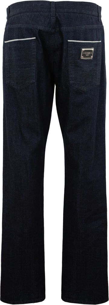 Dolce & Gabbana Heren Selvedge Denim Brandedtag Blau Blauw