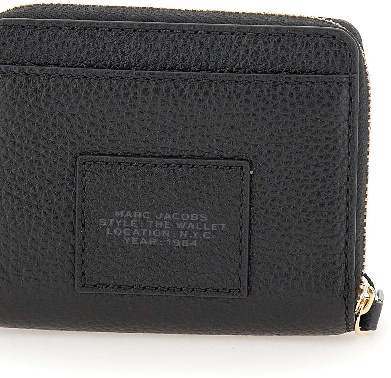 Marc Jacobs The Leather Mini Compact Black Wallet Black Zwart