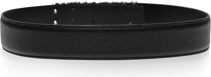 Moschino Logo Plaque Belt Zwart