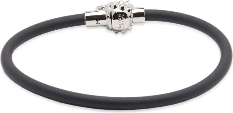 Alexander McQueen Skull Charm Cord Bracelet Zwart