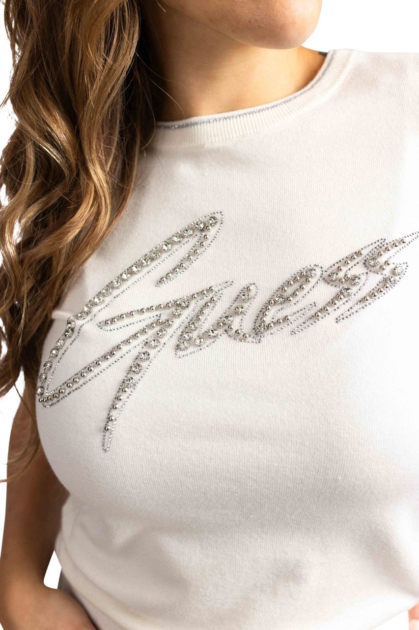 Guess Grace Logo Sweatertop Dames Crème Beige