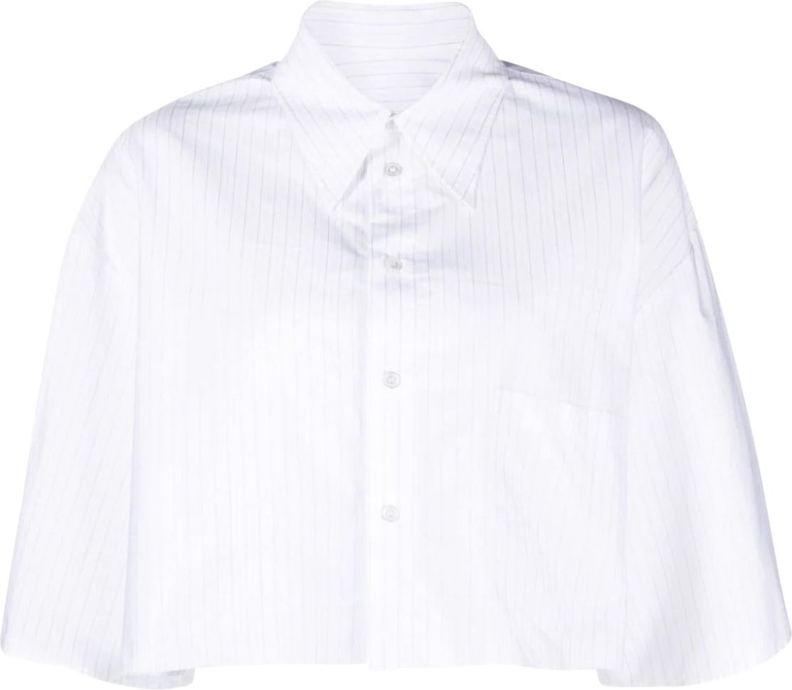 MM6 Maison Margiela Cropped Shirt White Wit