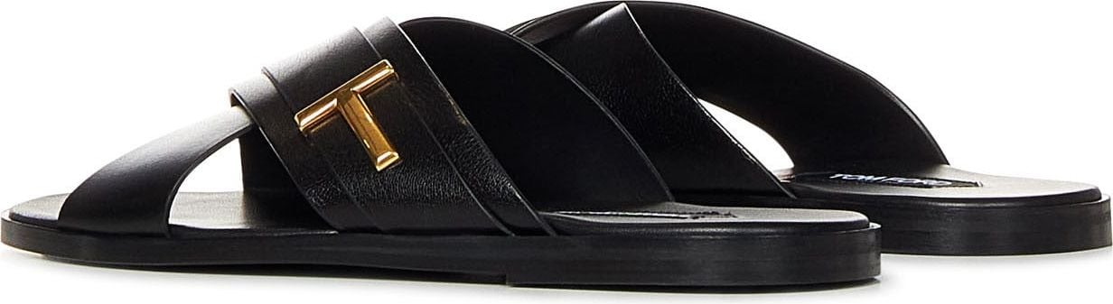 Tom Ford Leather Sandal Zwart