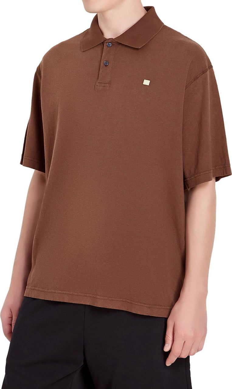 Acne Studios Egnes Fade Face Polo Shirt Bruin