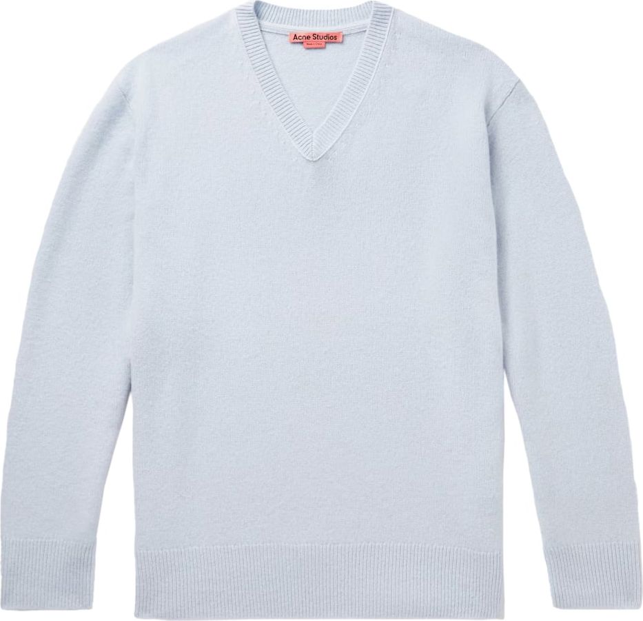 Acne Studios V-neck Wool/cashmere Sweater Blauw