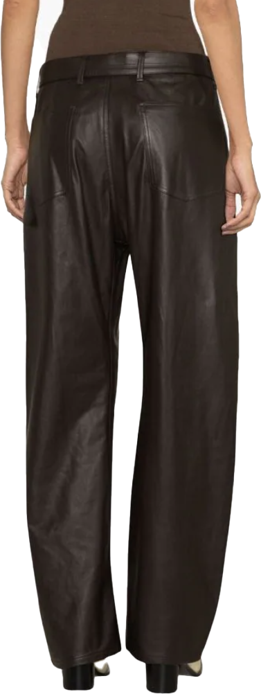 Lemaire Leather Belted Pants Dark Brown Bruin