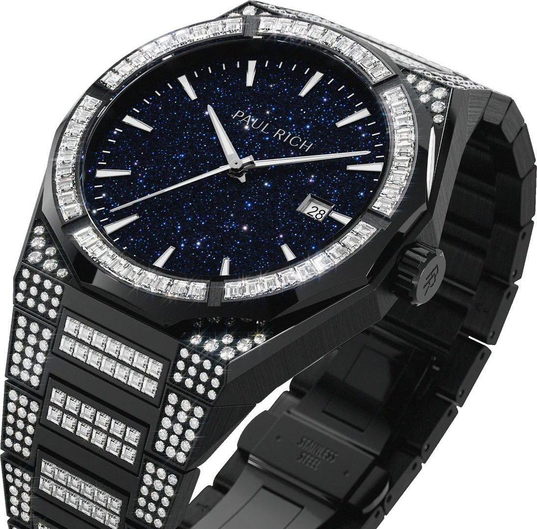 Paul Rich Iced Star Dust II Black ISD201 horloge 43 mm Blauw
