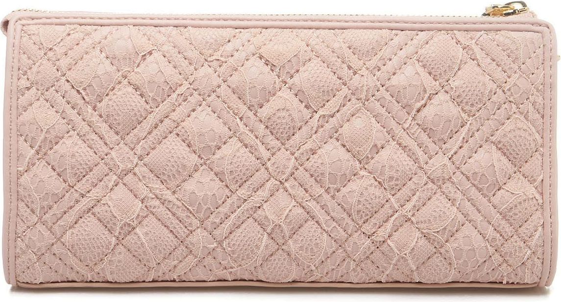 Love Moschino Quilted bag with lace insert Roze