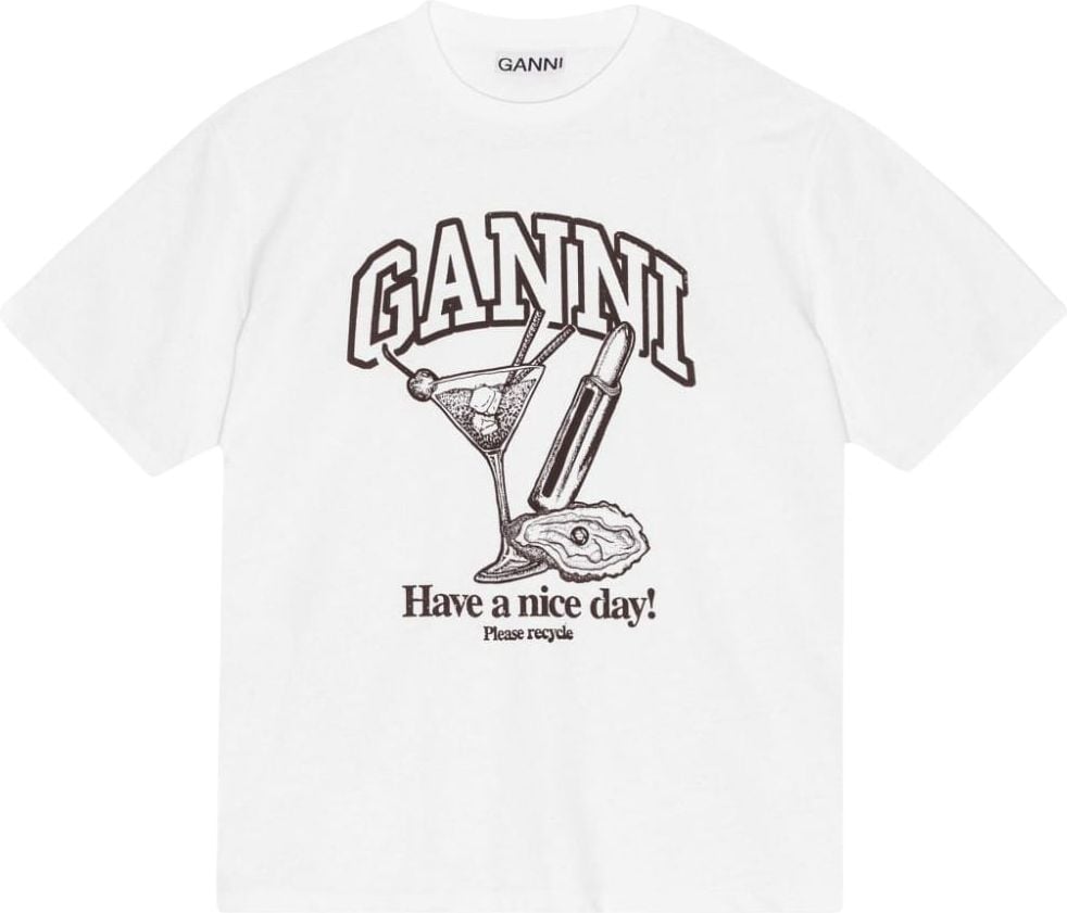 Ganni T-shirts And Polos White Wit