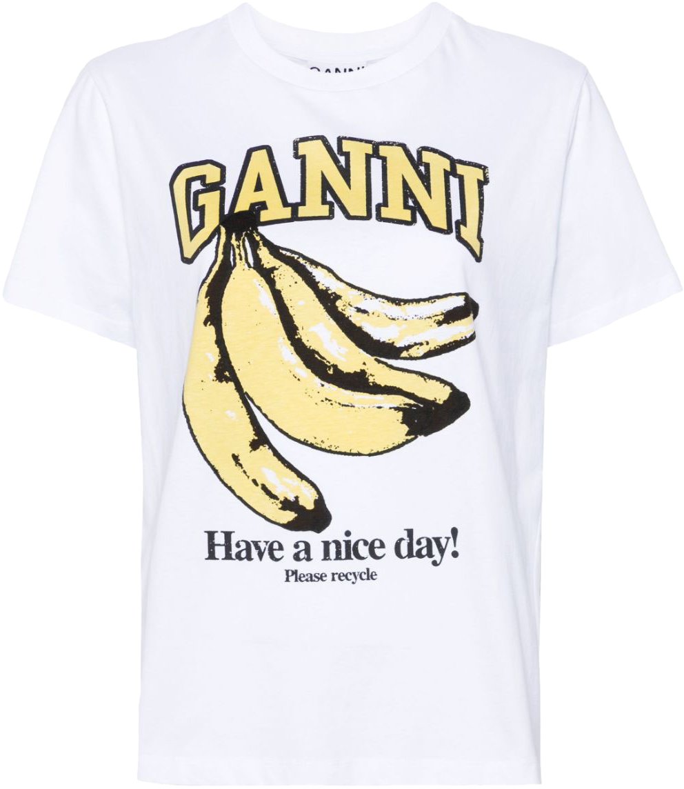 Ganni T-shirts And Polos White Wit