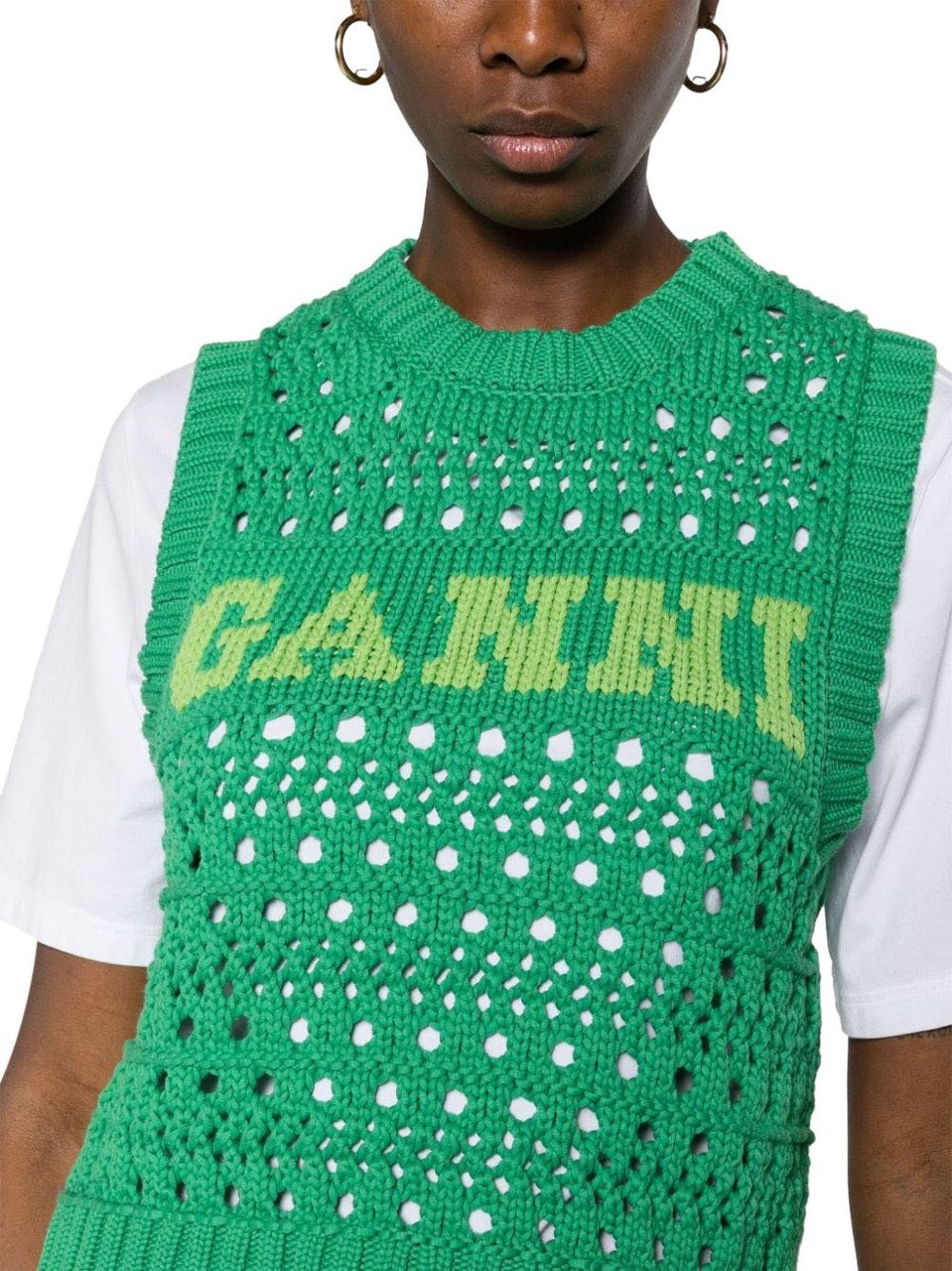 Ganni Sweaters Green Groen