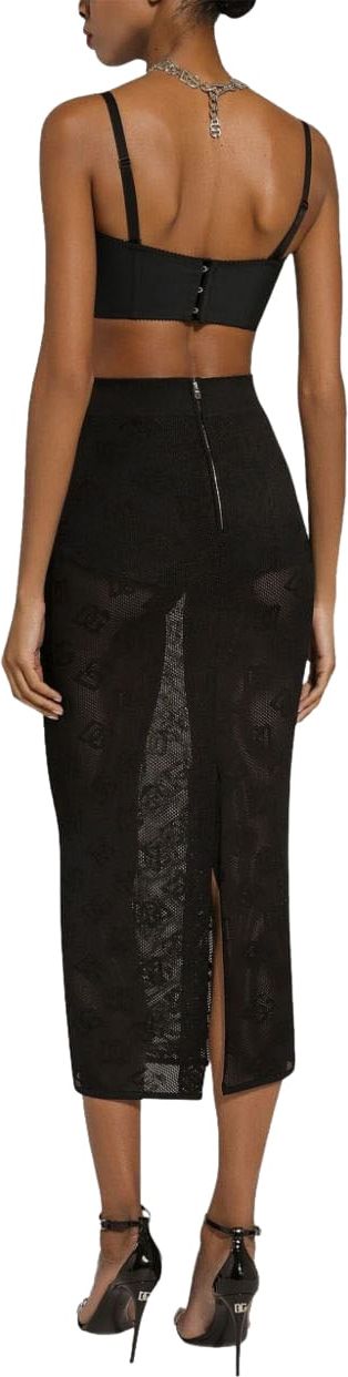 Dolce & Gabbana Logoed Skirt Zwart