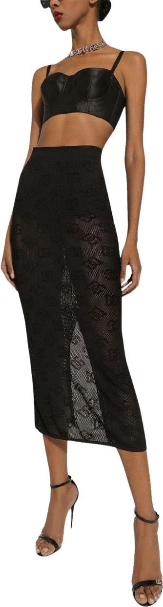 Dolce & Gabbana Logoed Skirt Zwart