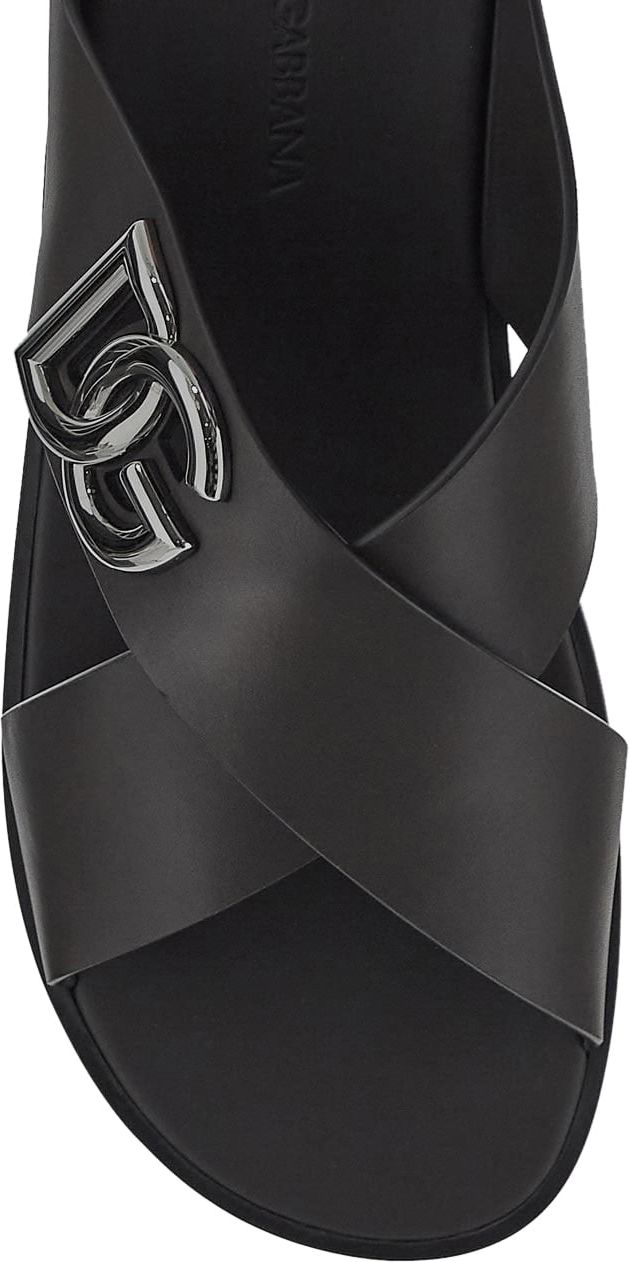 Dolce & Gabbana Leather Sandals Zwart